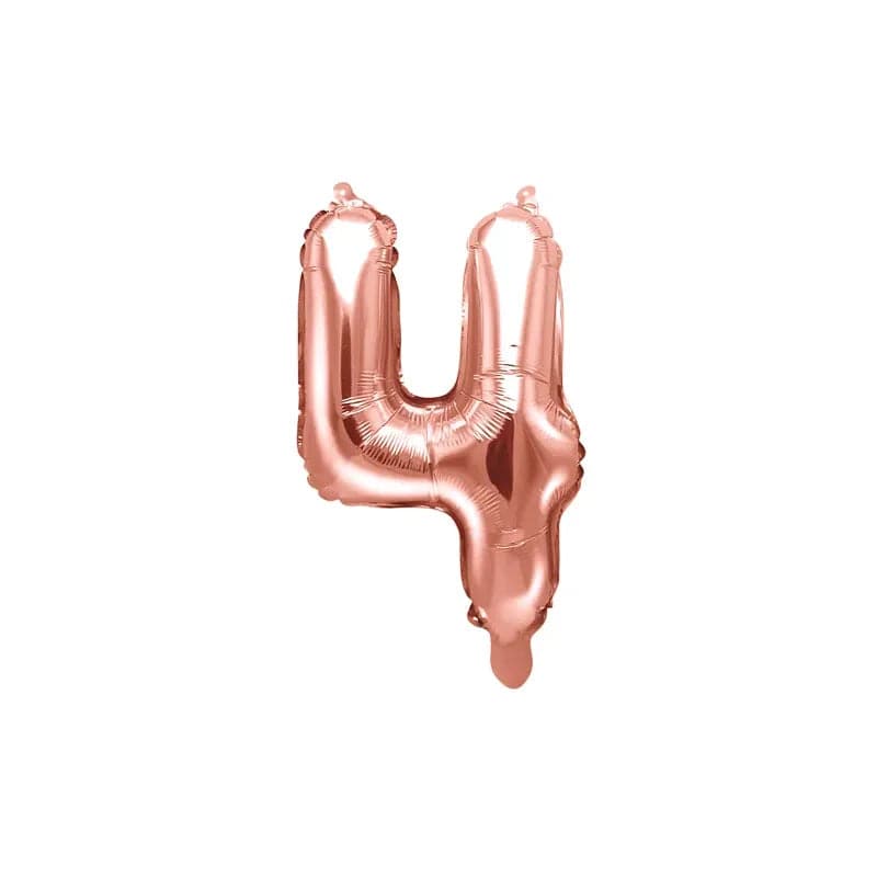Ballone Zahl 4 35cm Metallic roségold (1 Stk.)