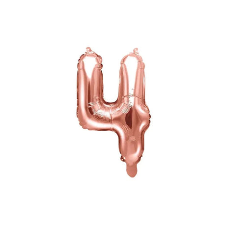 Ballone Zahl 4 35cm Metallic roségold (1 Stk.)