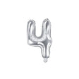 Ballone Zahl 4 35cm Metallic silber (1 Stk.)