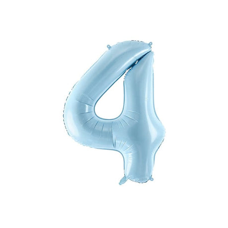 Ballone Zahl 4 86cm Metallic blau (1 Stk.)