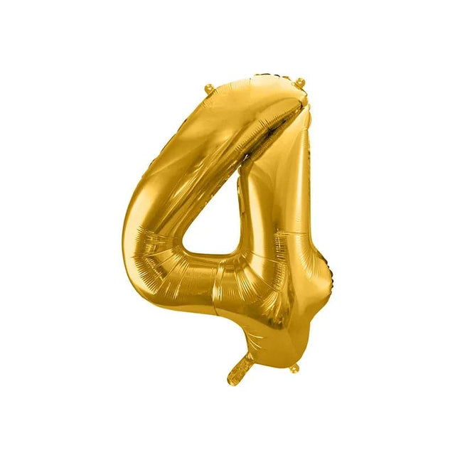 Ballone Zahl 4 86cm Metallic gold (1 Stk.)