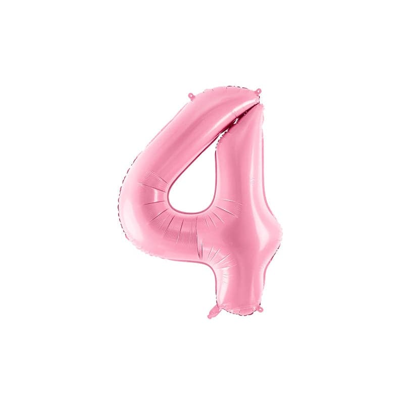 Ballone Zahl 4 86cm Metallic pink (1 Stk.)