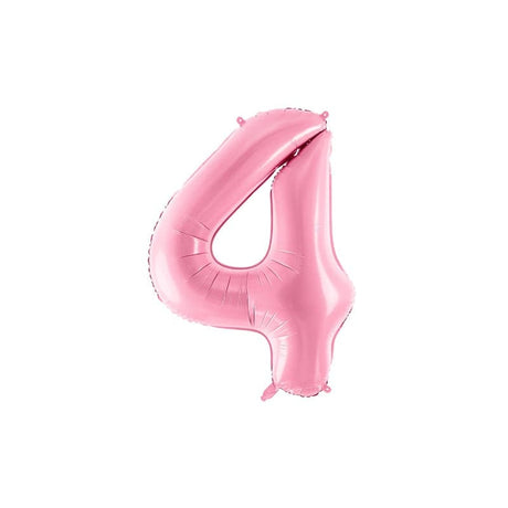 Ballone Zahl 4 86cm Metallic pink (1 Stk.)