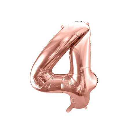 Ballone Zahl 4 86cm Metallic roségold (1 Stk.)