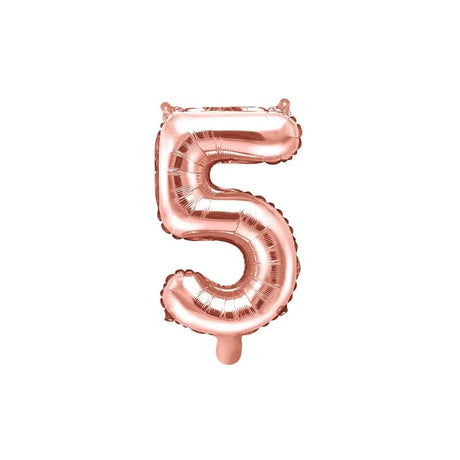 Ballone Zahl 5 35cm Metallic roségold (1 Stk.)