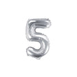 Ballone Zahl 5 35cm Metallic silber (1 Stk.)