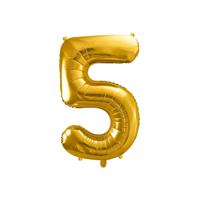 Ballone Zahl 5 86cm Metallic gold (1 Stk.)
