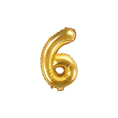 Ballone Zahl 6 35cm Metallic gold (1 Stk.)