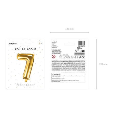 Ballone Zahl 7 35cm Metallic gold (1 Stk.)