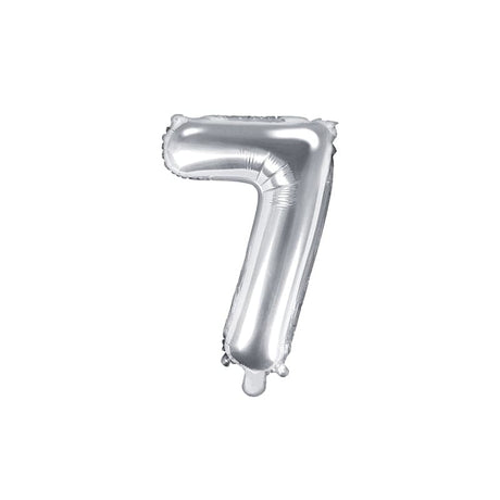 Ballone Zahl 7 35cm Metallic silber (1 Stk.)