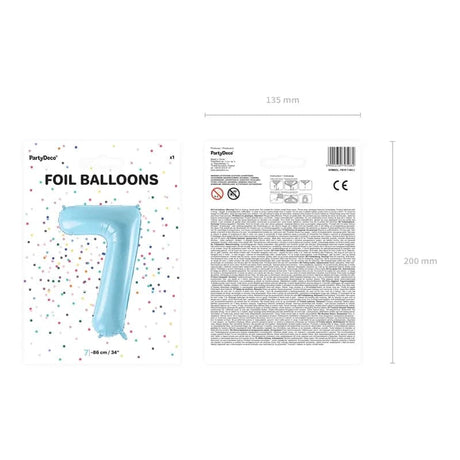 Ballone Zahl 7 86cm Metallic blau (1 Stk.)