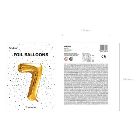 Ballone Zahl 7 86cm Metallic gold (1 Stk.)
