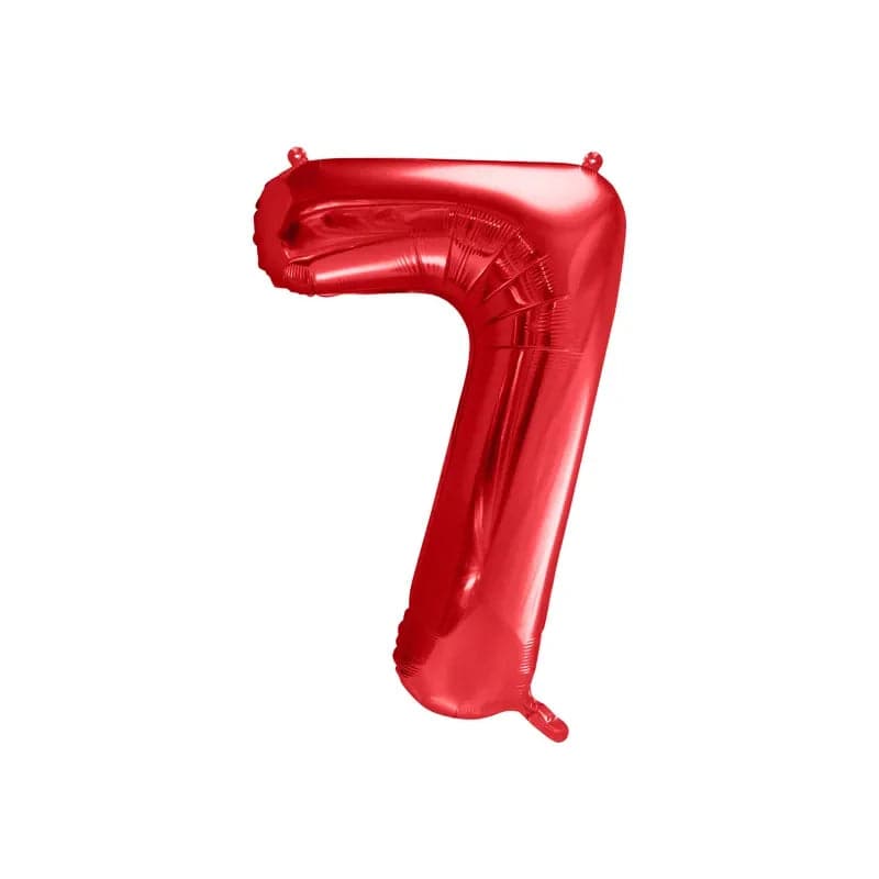 Ballone Zahl 7 86cm Metallic rot (1 Stk.)