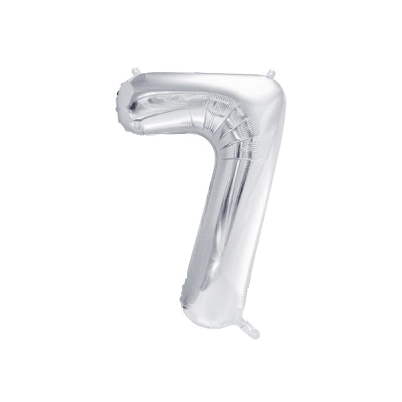 Ballone Zahl 7 86cm Metallic silber (1 Stk.)