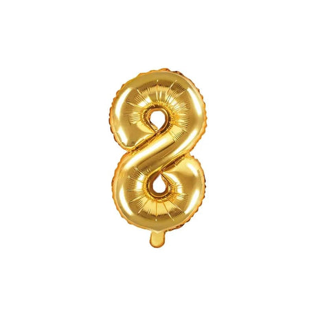 Ballone Zahl 8 35cm Metallic gold (1 Stk.)