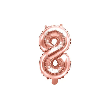 Ballone Zahl 8 35cm Metallic roségold (1 Stk.)