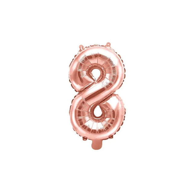 Ballone Zahl 8 35cm Metallic roségold (1 Stk.)