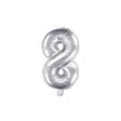 Ballone Zahl 8 35cm Metallic silber (1 Stk.)