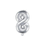 Ballone Zahl 8 35cm Metallic silber (1 Stk.)