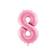 Ballone Zahl 8 86cm Metallic pink (1 Stk.)