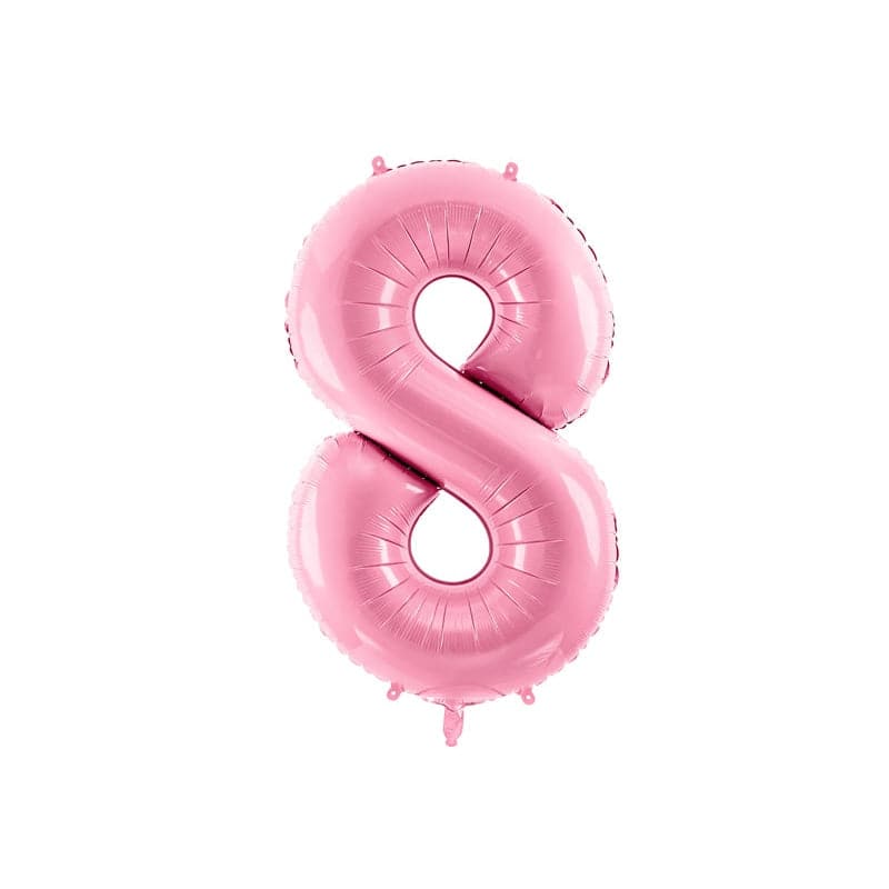 Ballone Zahl 8 86cm Metallic pink (1 Stk.)