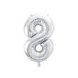 Ballone Zahl 8 86cm Metallic silber (1 Stk.)