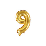 Ballone Zahl 9 35cm Metallic gold (1 Stk.)