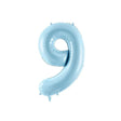 Ballone Zahl 9 86cm Metallic blau (1 Stk.)
