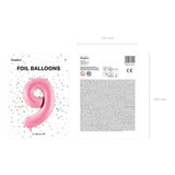 Ballone Zahl 9 86cm Metallic pink (1 Stk.)