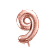 Ballone Zahl 9 86cm Metallic roségold (1 Stk.)