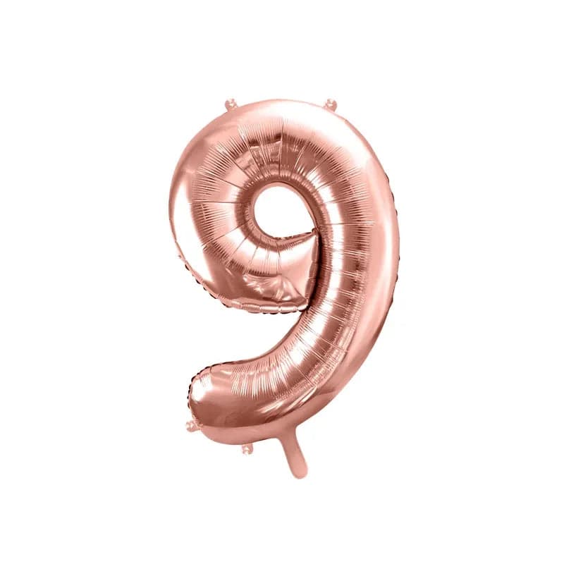 Ballone Zahl 9 86cm Metallic roségold (1 Stk.)