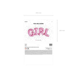 Ballongirlande Girl 74cm x 33cm Metallic rosa (1 Stk.)