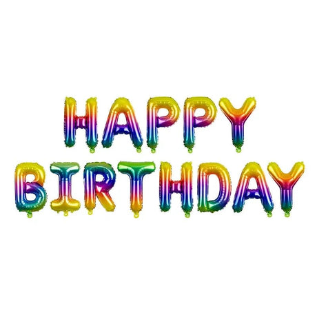 Ballongirlande Happy Birthday 340cm x 35cm Metallic Rainbow