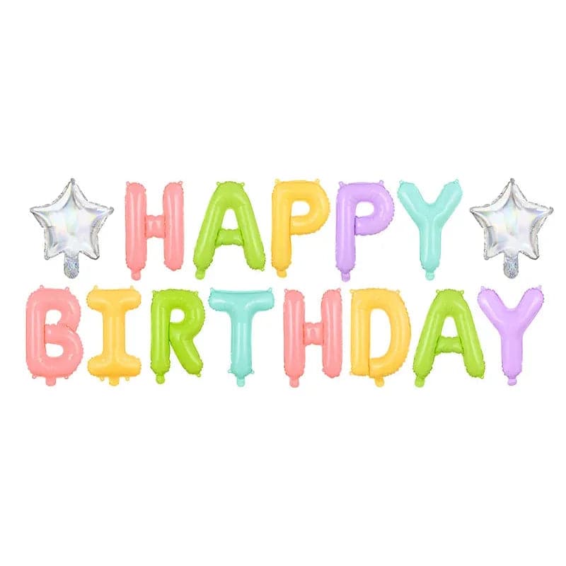 Ballongirlande Happy Birthday 395cm x 35cm Metallic Mix (1