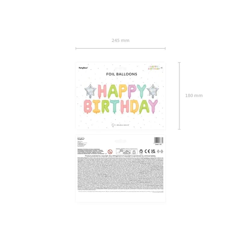 Ballongirlande Happy Birthday 395cm x 35cm Metallic Mix (1