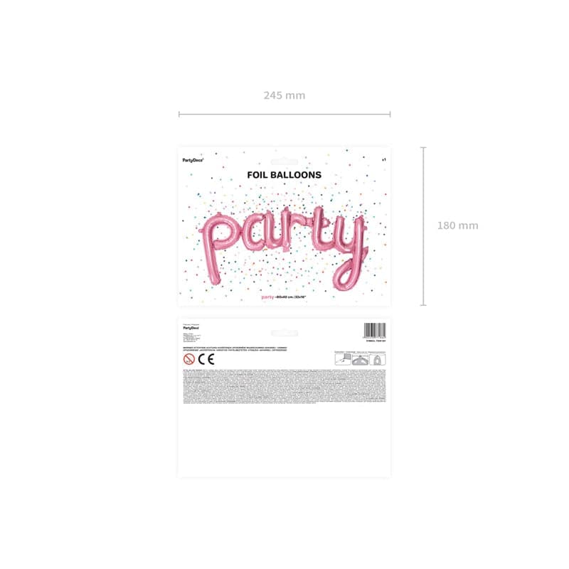 Ballongirlande Party 80cm x 40cm Metallic rosa (1 Stk.)