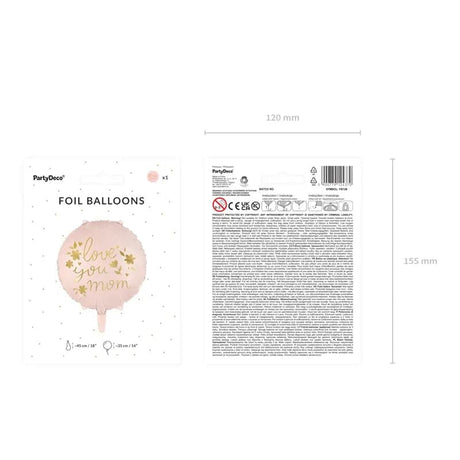 Ballone love you mom 35cm Pastell Pink (1 Stk.)