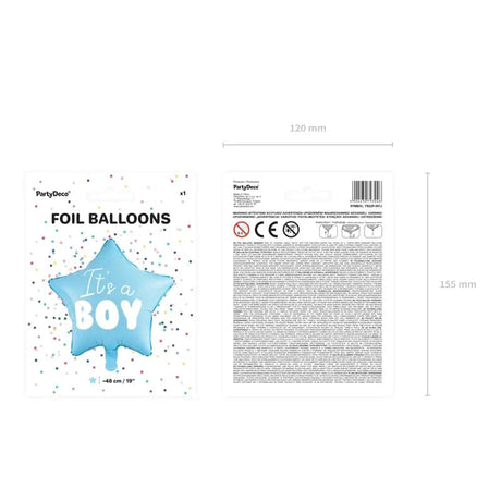 Ballone Stern It’s a boy 48cm Pastell blau (1 Stk.)