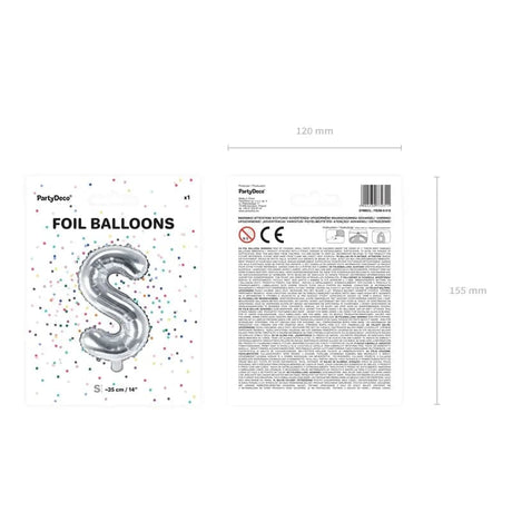 Folienballon Buchstabe S Silber - 36cm