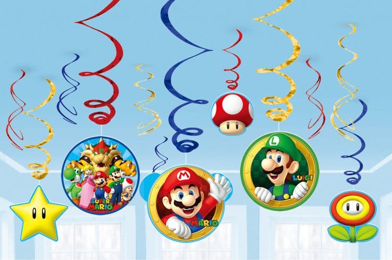 Spiralen Super Mario 60cm, Metallic Mix (12 Stk.)