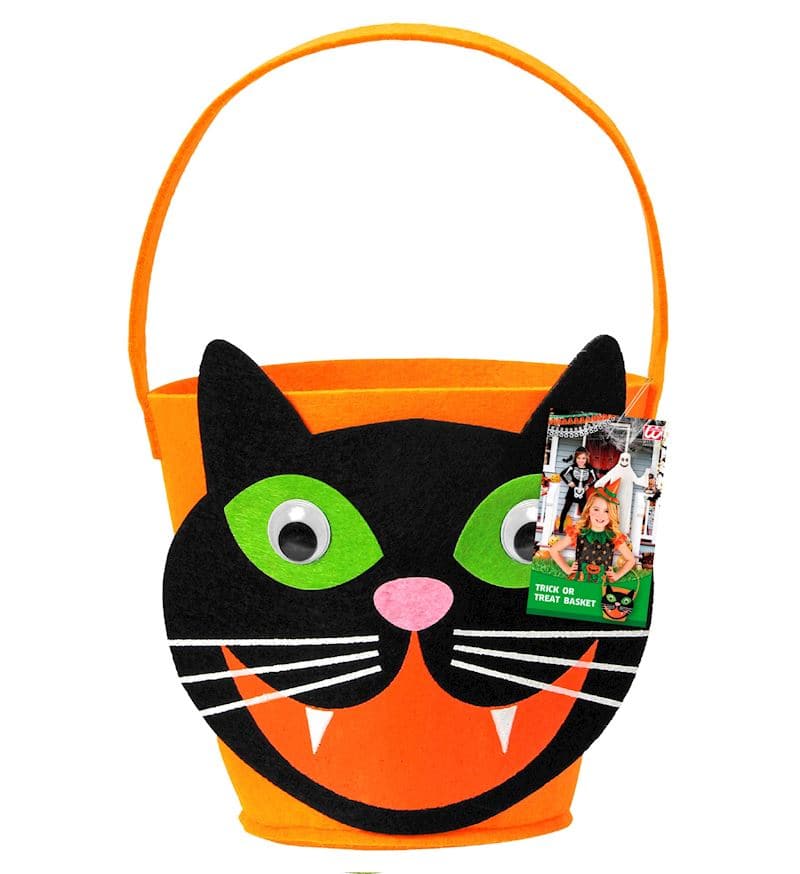 Halloween Tasche Filz Orange Katze