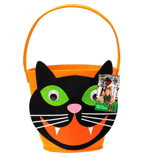 Halloween Tasche Filz Orange Katze