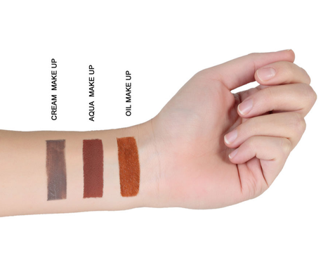 Cream, Aqua, Oil Make-up im Vergleich in braun