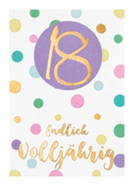 Karte Zahlengeburtstag 18 Pastel Coll