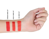 Cream, Aqua, Oil Make-up im Vergleich in Rot