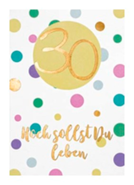 Karte Zahlengeburtstag 30 Pastel Coll
