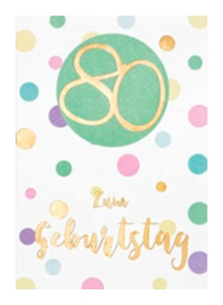 Karte Zahlengeburtstag 80 Pastel Coll