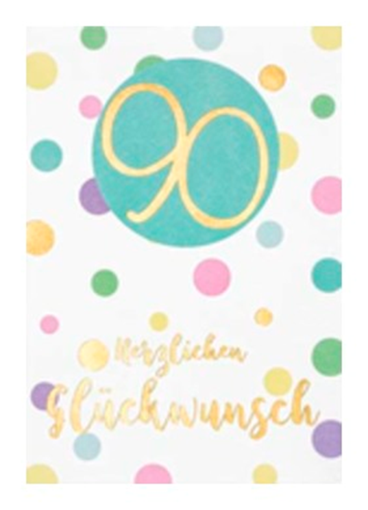 Karte Zahlengeburtstag 90 Pastel Coll