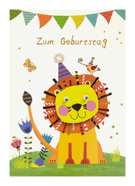 Karte Kindergeburtstag Löwe