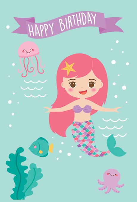 Karte Kindergeburtstag Meerjungfrau